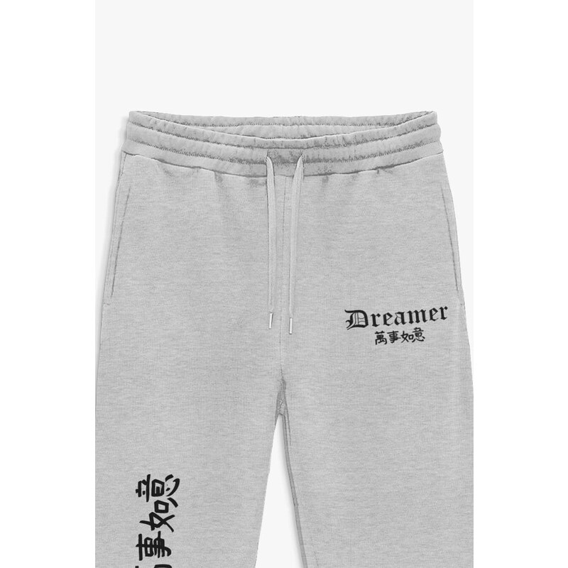 Tepláky Jogger , Barva Šedá, s Potiskem Japan Dreamer