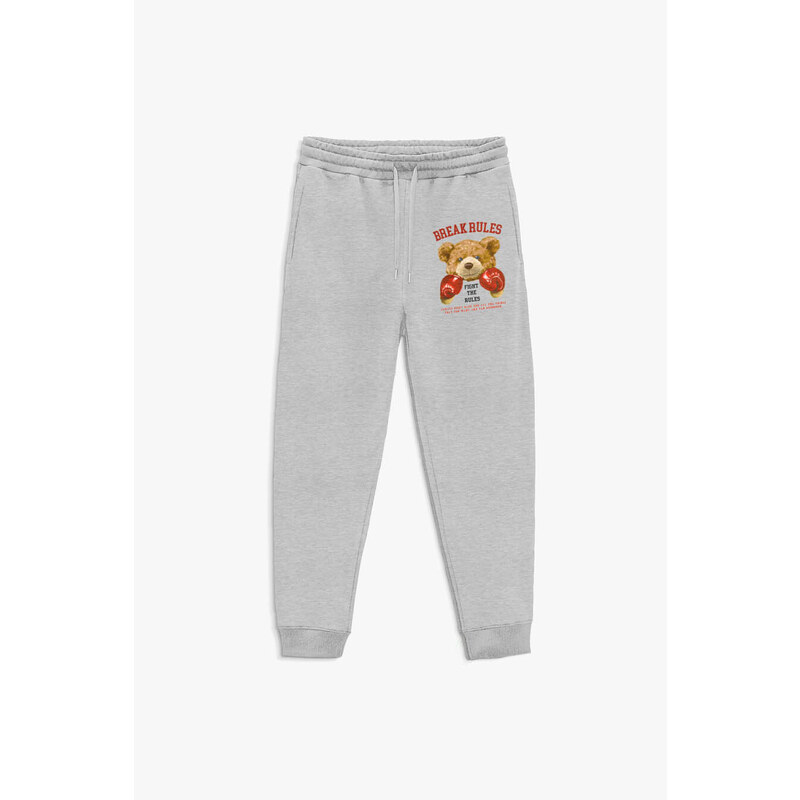 Tepláky Jogger , Barva Šedá, s Potiskem Boxer Teddy