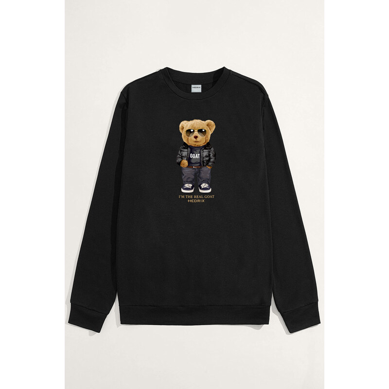 Mikina, Barva Černá, s Potiskem Goat Teddy