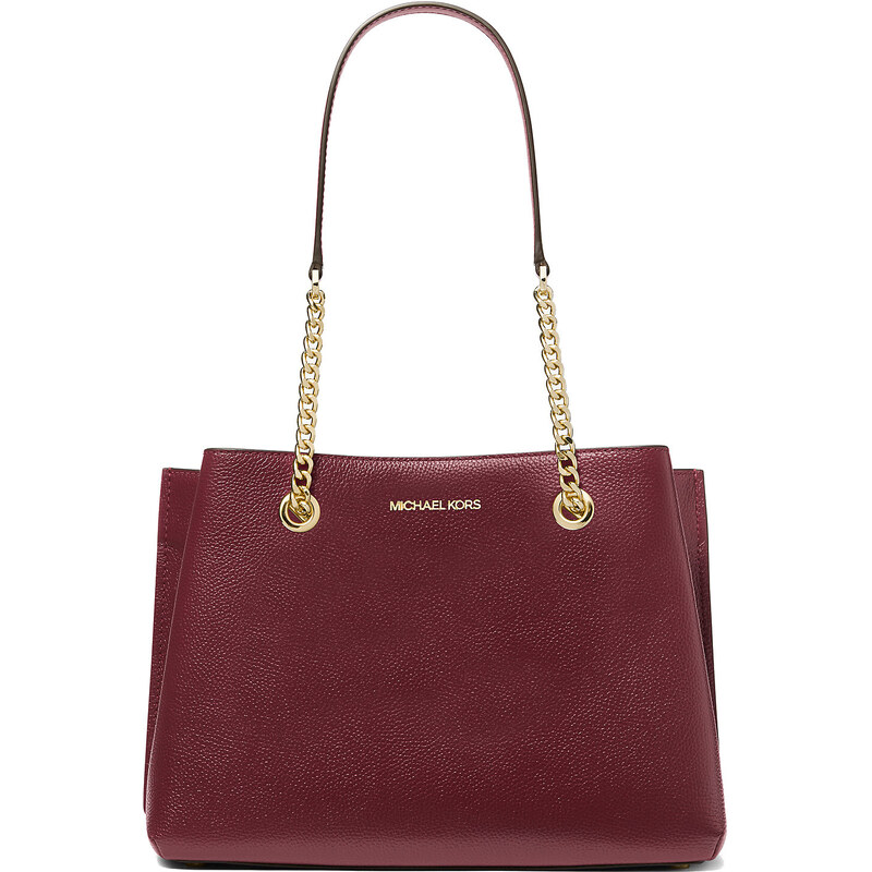 Michael Kors Teagan Large Pebbled Leather Shoulder Dark Cherry