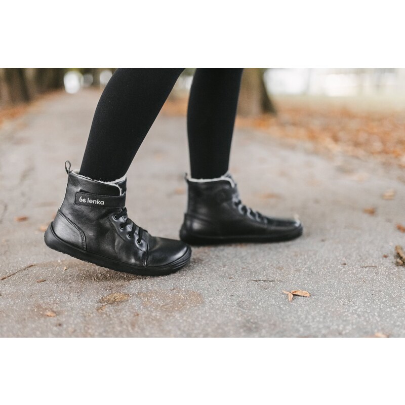 Dětské zimní barefoot boty Be Lenka Winter Kids - All Black