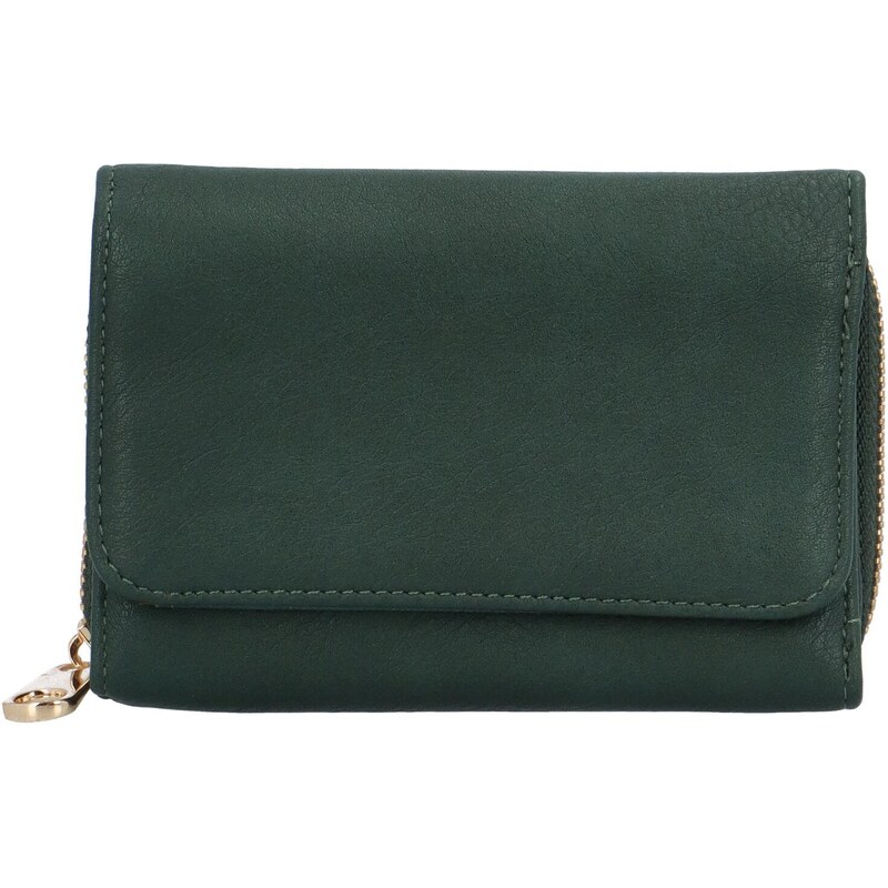 Coveri Dámská malá koženková peněženka Annien, tmavě zelená