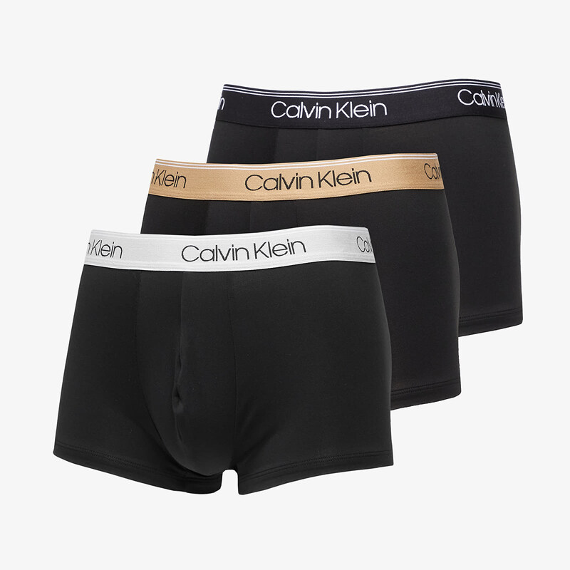 Boxerky Calvin Klein Microfiber Stretch-Low Rise Boxer 3-Pack Black/ Tigers Eye/ Lunar Rock