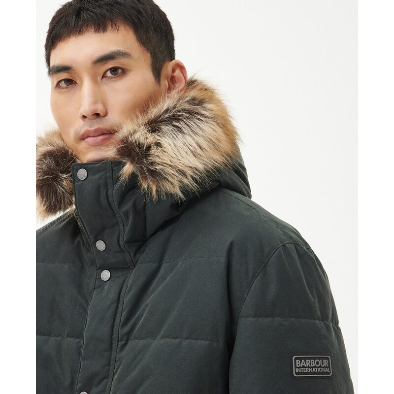 Barbour International Barbour International Dowanside Wax Parka Jacket — Sage