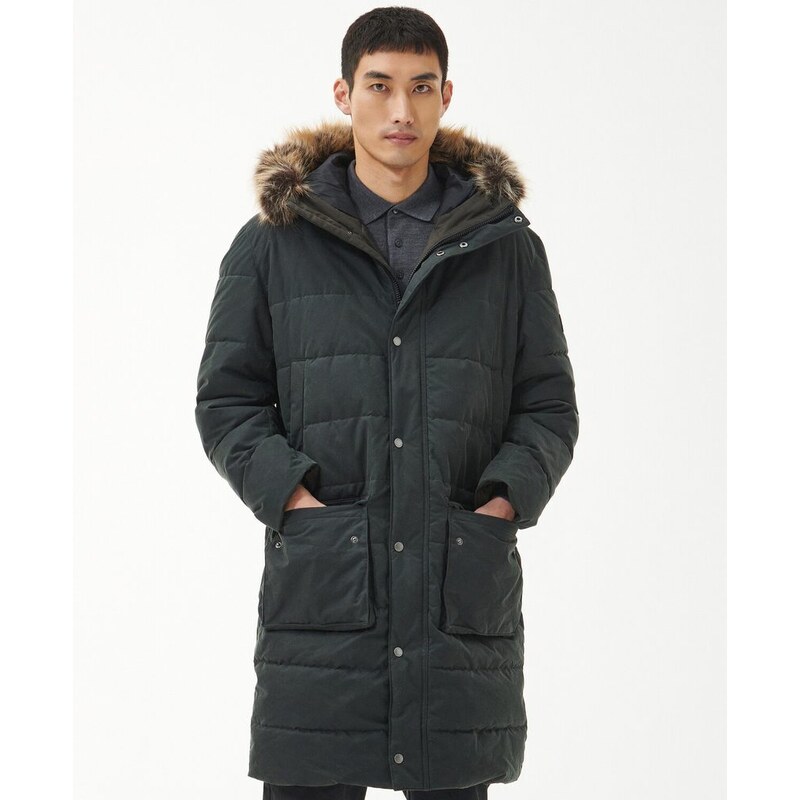 Barbour International Barbour International Dowanside Wax Parka Jacket — Sage