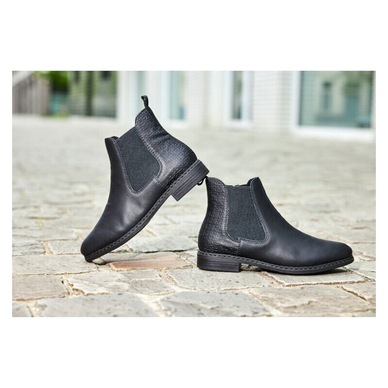 Kotníková elegantní obuv Rieker 71662-00 černá 84045617