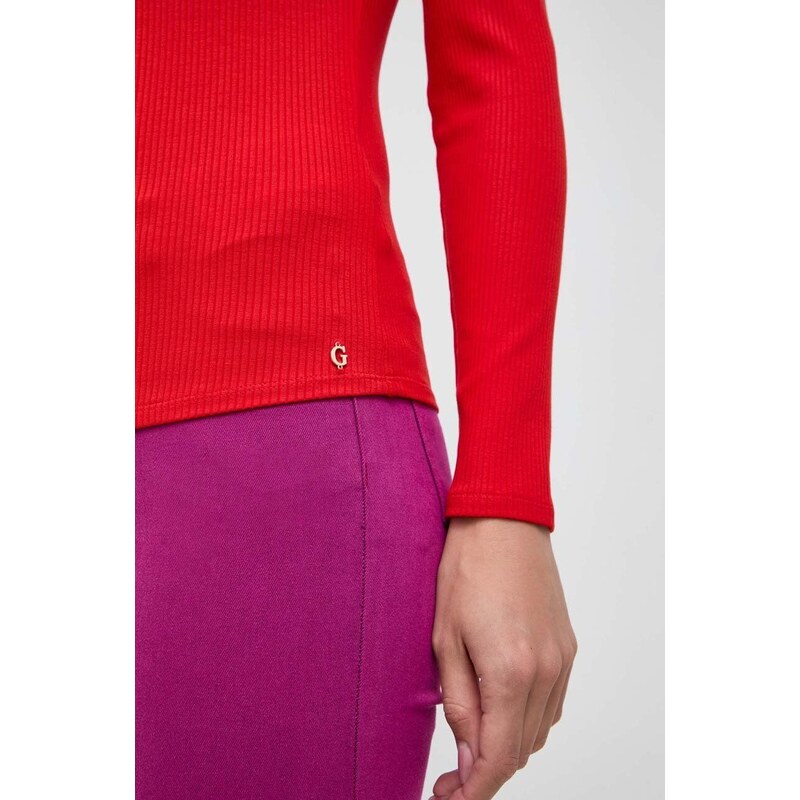 Tričko s dlouhým rukávem Guess KELLIE červená barva, W4RP06 KB9E2