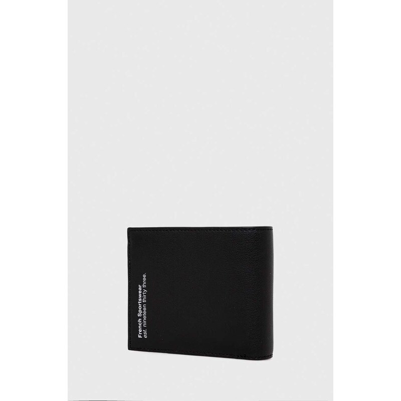 Kožená peněženka Lacoste černá barva
