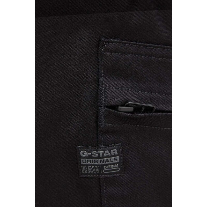 Kalhoty G-Star Raw dámské, černá barva, přiléhavé, high waist