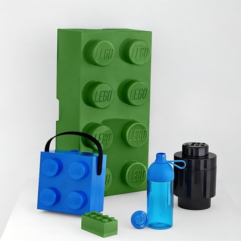 Lego Fialový svačinový box s rukojetí LEGO Storage 16,5 x 16,5 cm
