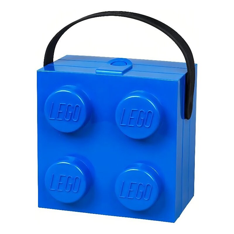 Lego Modrý svačinový box s rukojetí LEGO Storage 16,5 x 16,5 cm