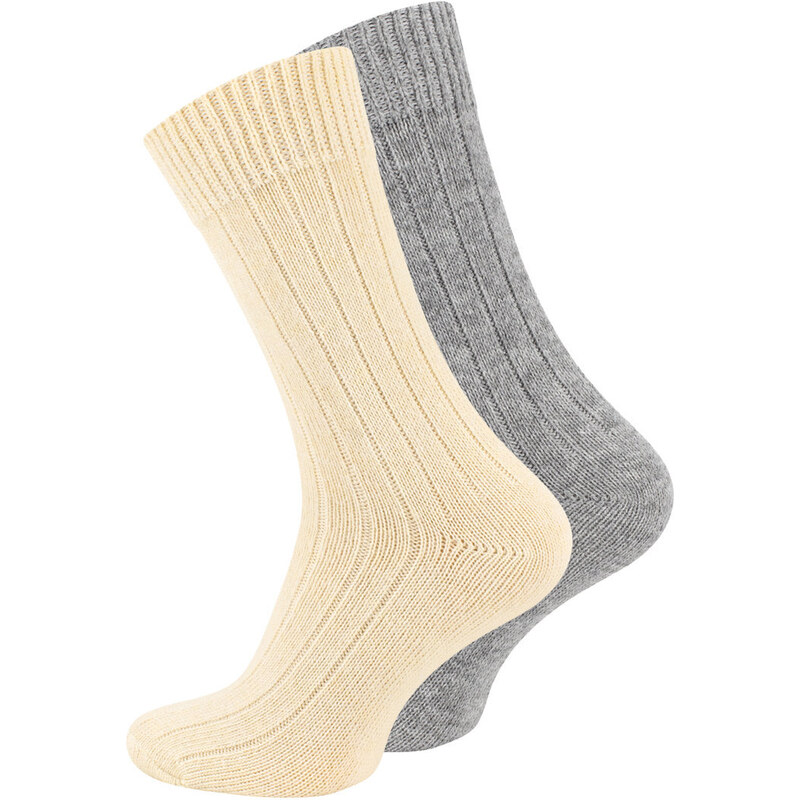 Ponožky unisex zimní pletené s vlnou ALPAKA - 2 páry