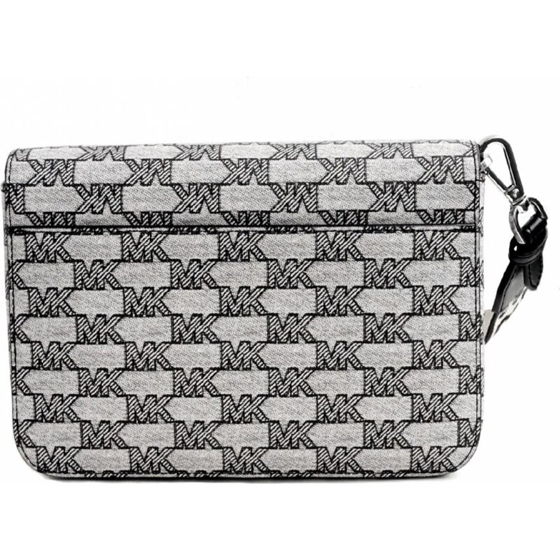 Michael Kors crossbody kabelka Sloan flap messenger black silver černá