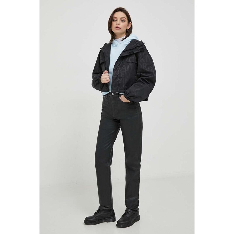 Mikina Calvin Klein Jeans dámská, s kapucí, s aplikací