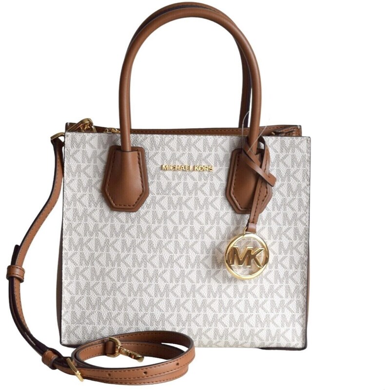 Kabelka Michael Kors medium Mercer logo vanilla