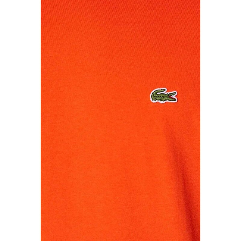 Bavlněné tričko Lacoste oranžová barva