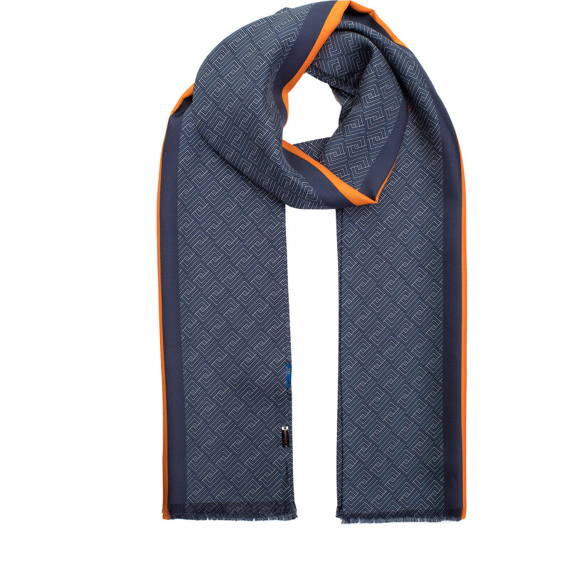 Pánský šátek Wittchen, námořnická modro-oranžová, hedvábí