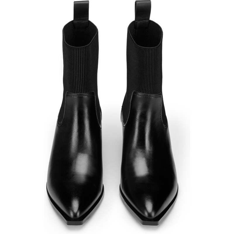 Dámské kožené kovbojské boty s elastickou vsadkou Wittchen, černá, přírodní kůže