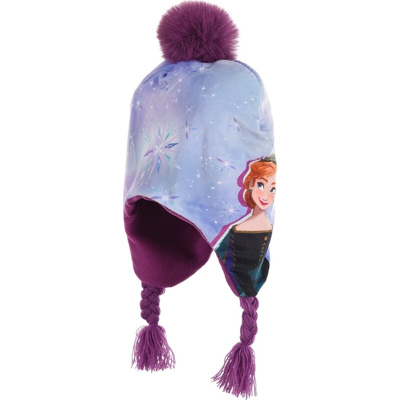 DISNEY FROZEN FIALOVÁ ČEPICE S BAMBULÍ