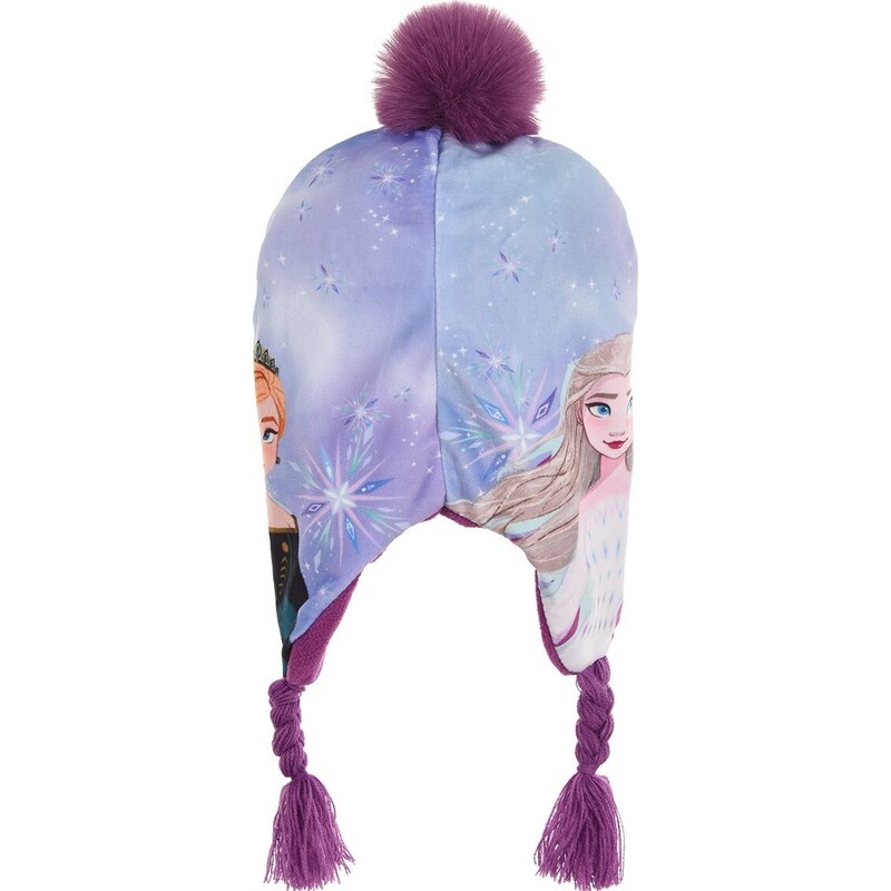 DISNEY FROZEN FIALOVÁ ČEPICE S BAMBULÍ