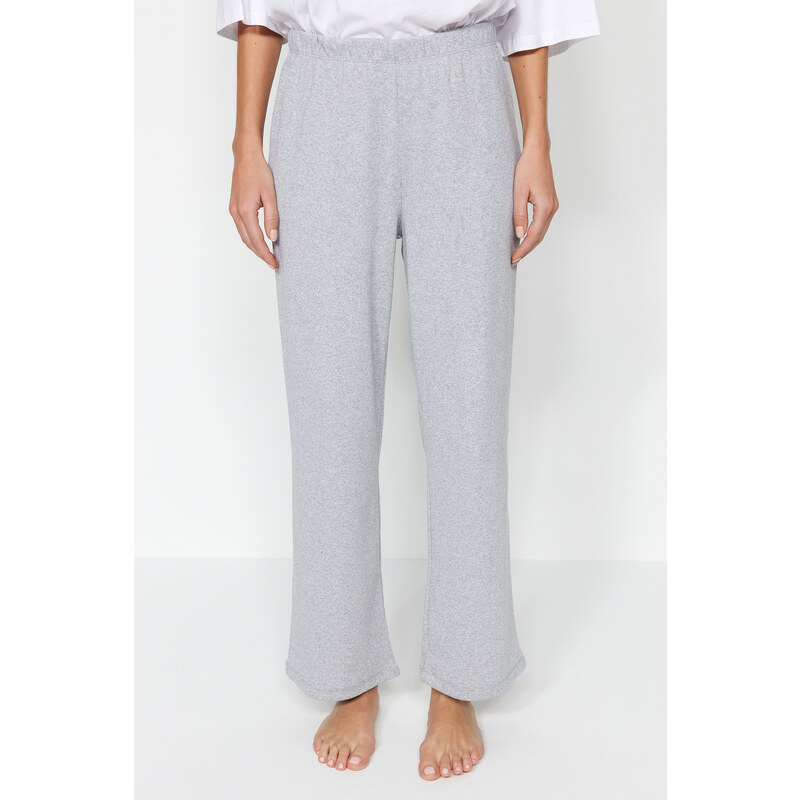 Trendyol Grey-Anthracite 2 Pack Corded Cotton Knitted Pajama Bottoms