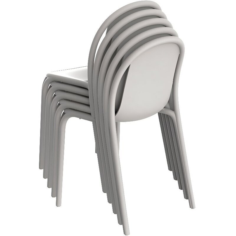 VONDOM Béžovošedá plastová jídelní židle BROOKLYN