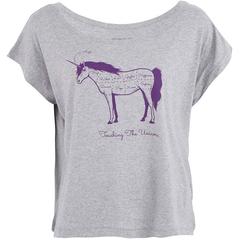 Šedé dámské tričko ZOOT Originál Unicorn Touching