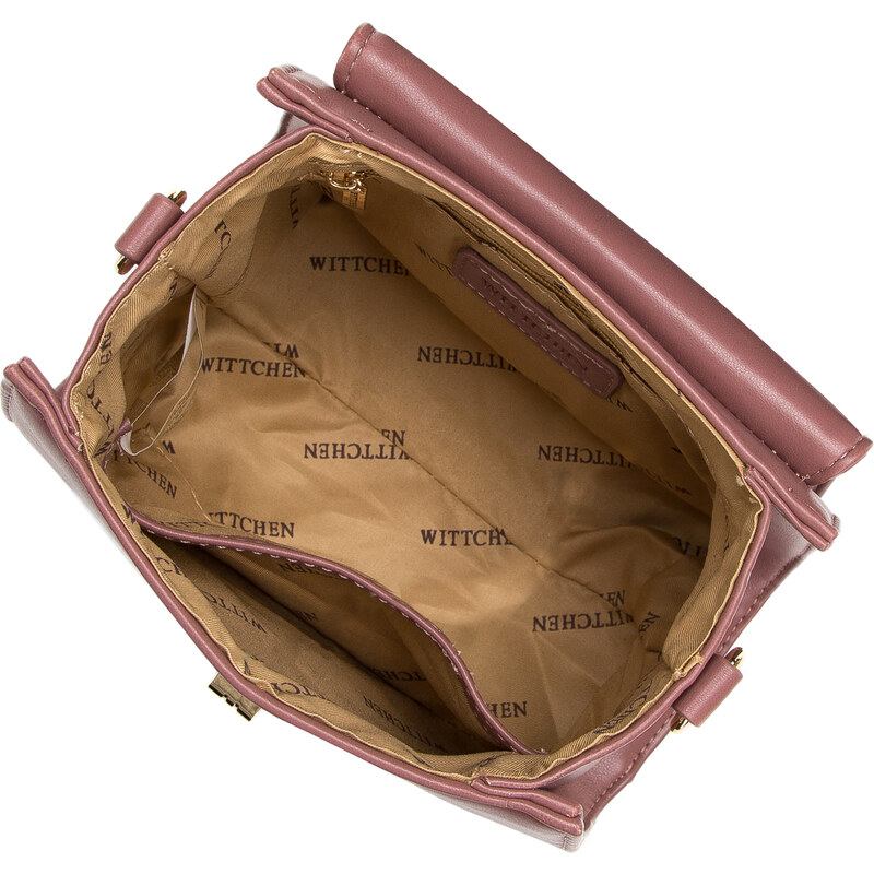 Dámská kabelka s pletenou rukojetí Wittchen, světle růžový, ekologická kůže