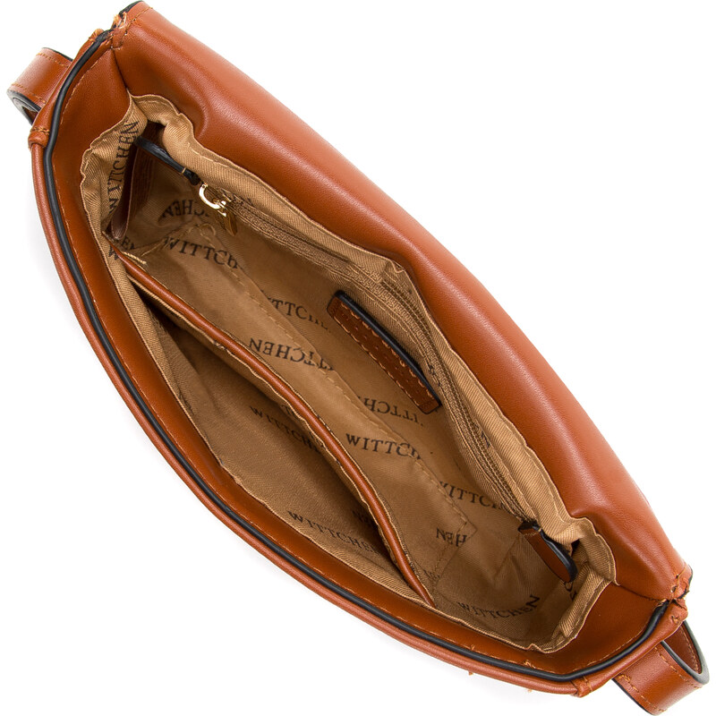 Dámská kabelka s ozdobnou přezkou na klopě Wittchen, hnědá, ekologická kůže