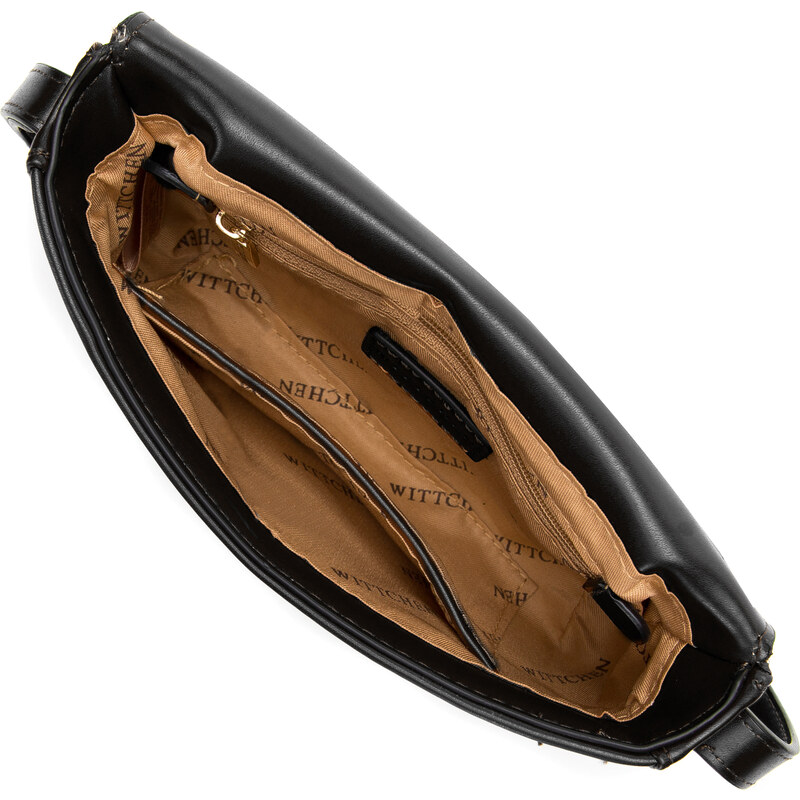 Dámská kabelka s ozdobnou přezkou na klopě Wittchen, černá, ekologická kůže