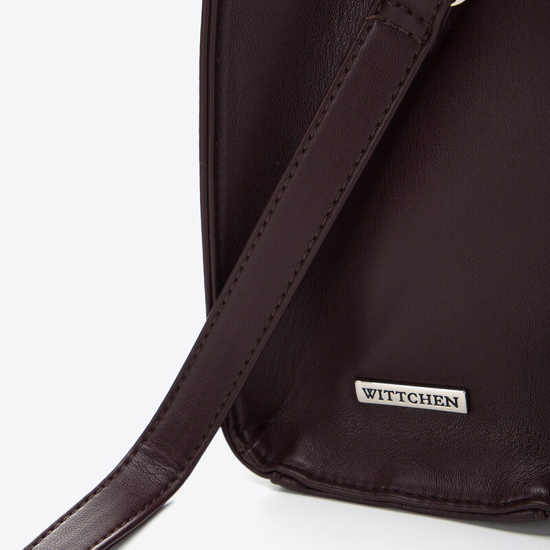 Dámská kabelka z ekologické kůže s geometrickou sponou Wittchen, švestka, ekologická kůže