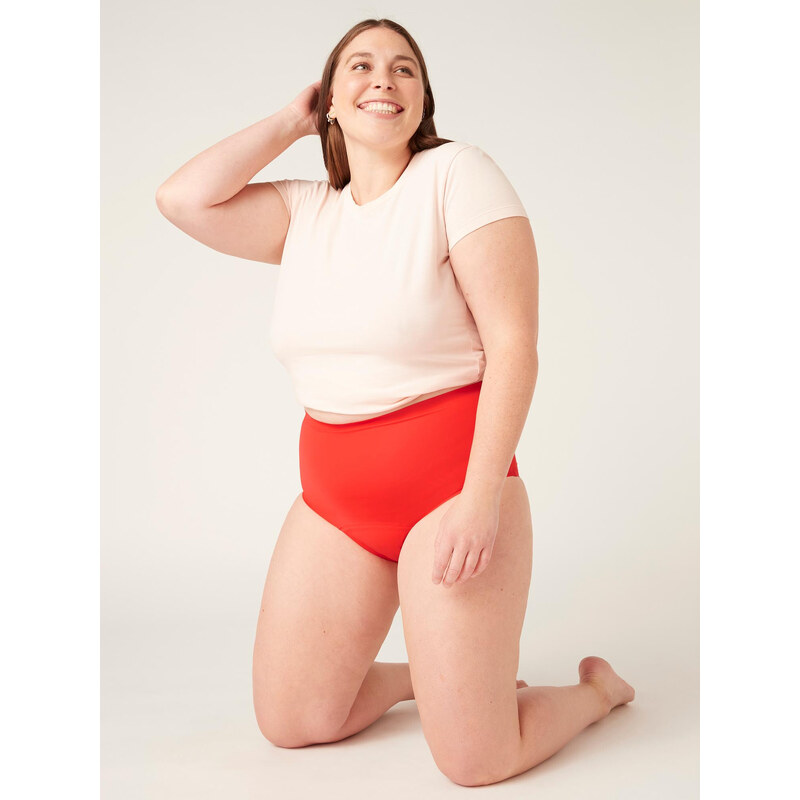 Menstruační kalhotky Modibodi Seamfree Full Brief Heavy-Overnight Waratah Red (MODI4064WR)