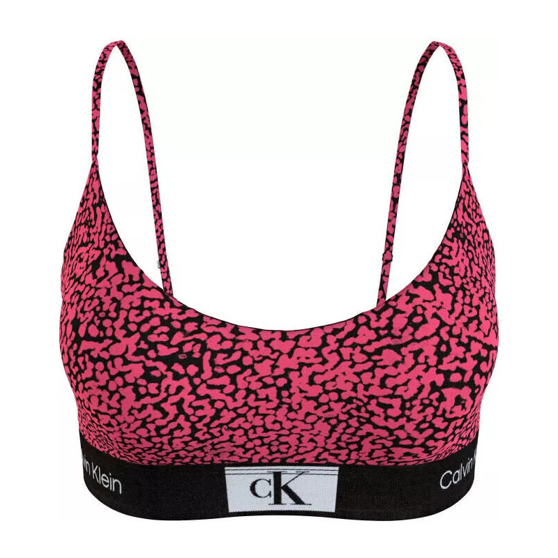 Dámská podprsenka 000QF7216E GNI tm. růžová se vzorem - Calvin Klein 87429185