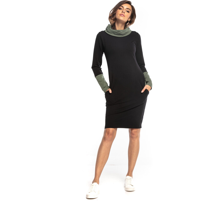 Dámské šaty Tessita T360 7 černo/khaki - Tessita 87429656