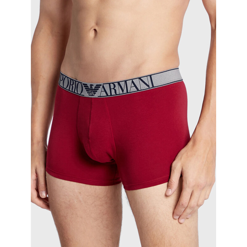 Pánské boxerky 2PACK 111769 3F720 15876 tm. modro-vínové - Emporio Armani