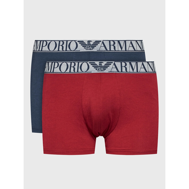 Pánské boxerky 2PACK 111769 3F720 15876 tm. modro-vínové - Emporio Armani