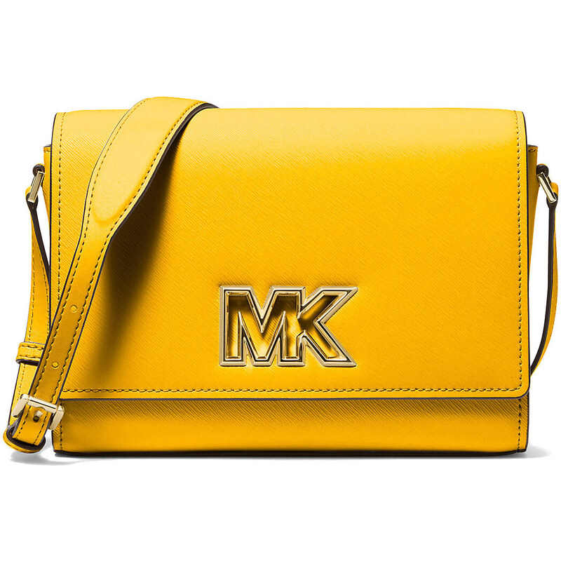 Michael Kors Mimi Medium Leather Messenger Bag Jasmine Yellow