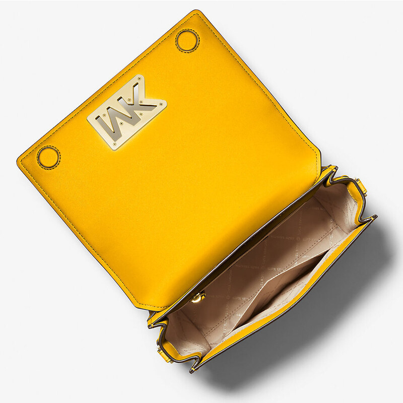 Michael Kors Mimi Medium Leather Messenger Bag Jasmine Yellow