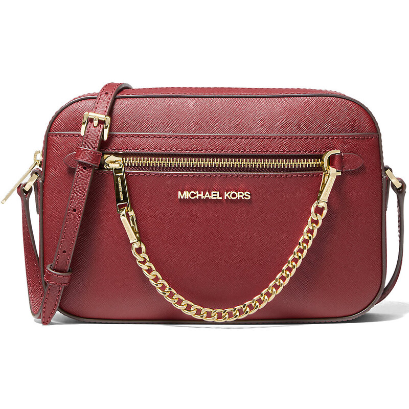 Michael Kors Kabelka Jet Set Large Saffiano Leather Crossbody Bag Dark Cherry