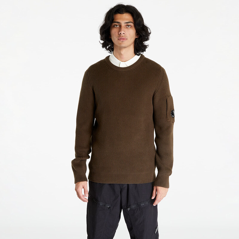 Pánský svetr C.P. Company Full Rib Crew Neck Jumper Ivy Green