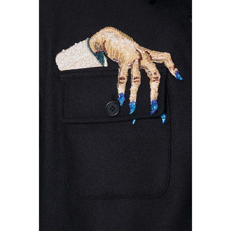 Košilová bunda Undercover Shirt Blouse černá barva, UC2C4404