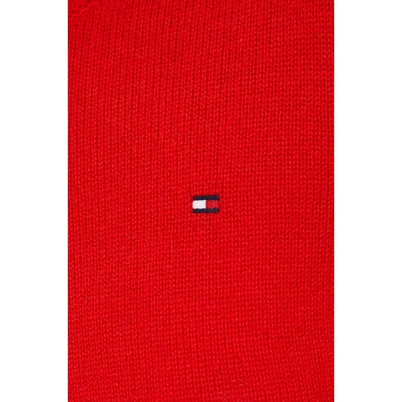 Vlněný svetr Tommy Hilfiger dámský, červená barva, lehký