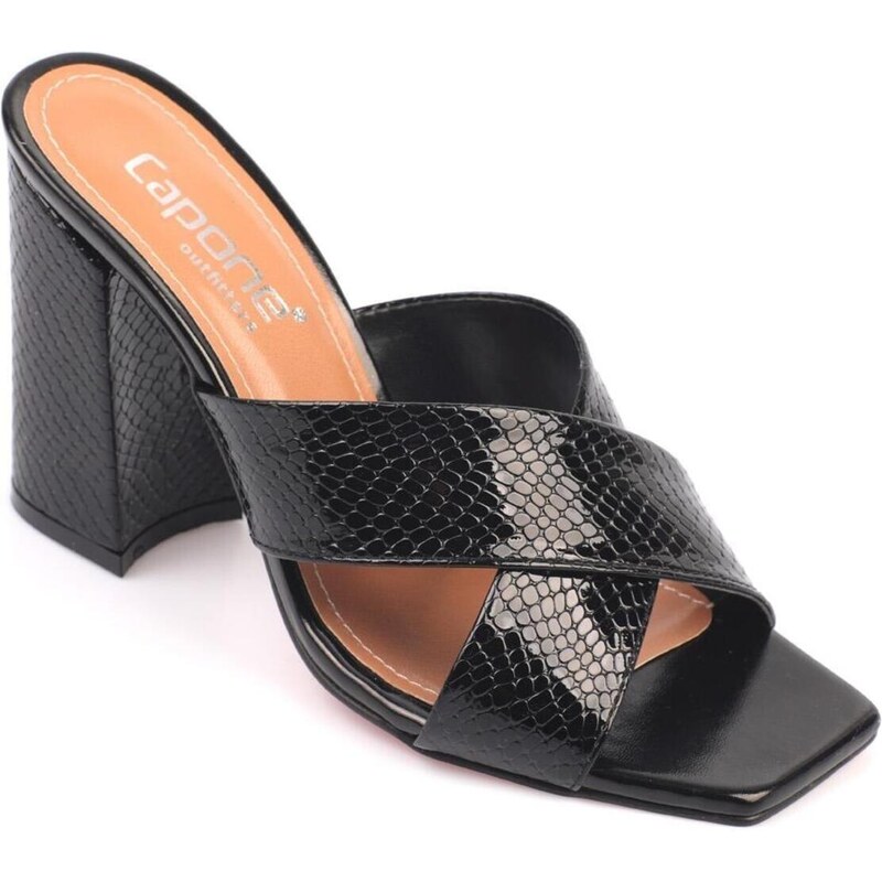 Capone Outfitters Capone 015 Heels, Flat Toe Women's Black Slippers