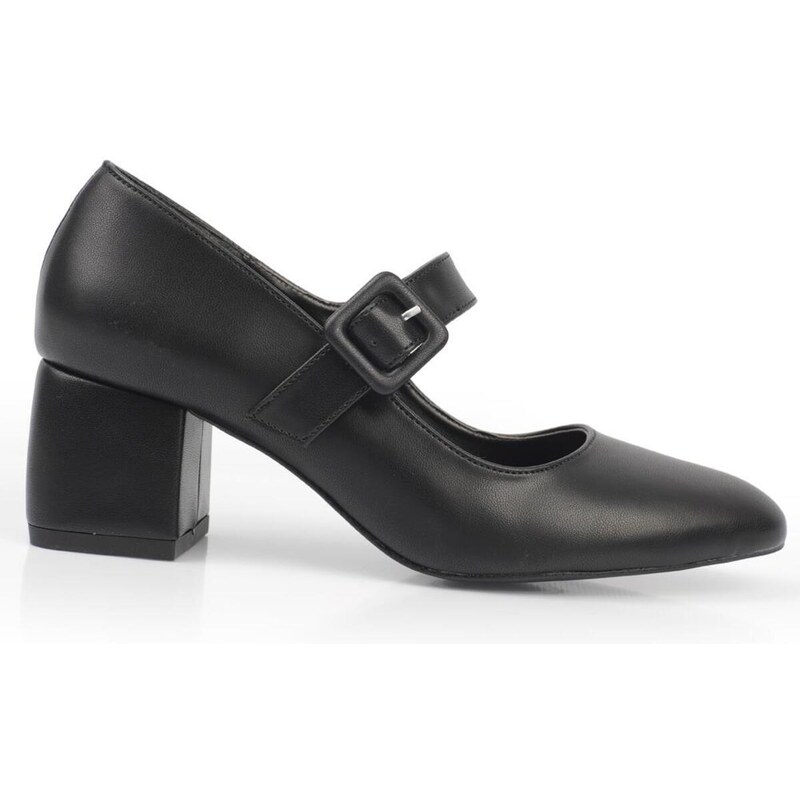 Capone Outfitters Capone Round Toe Women's Buckle Mid Heel Shoes.