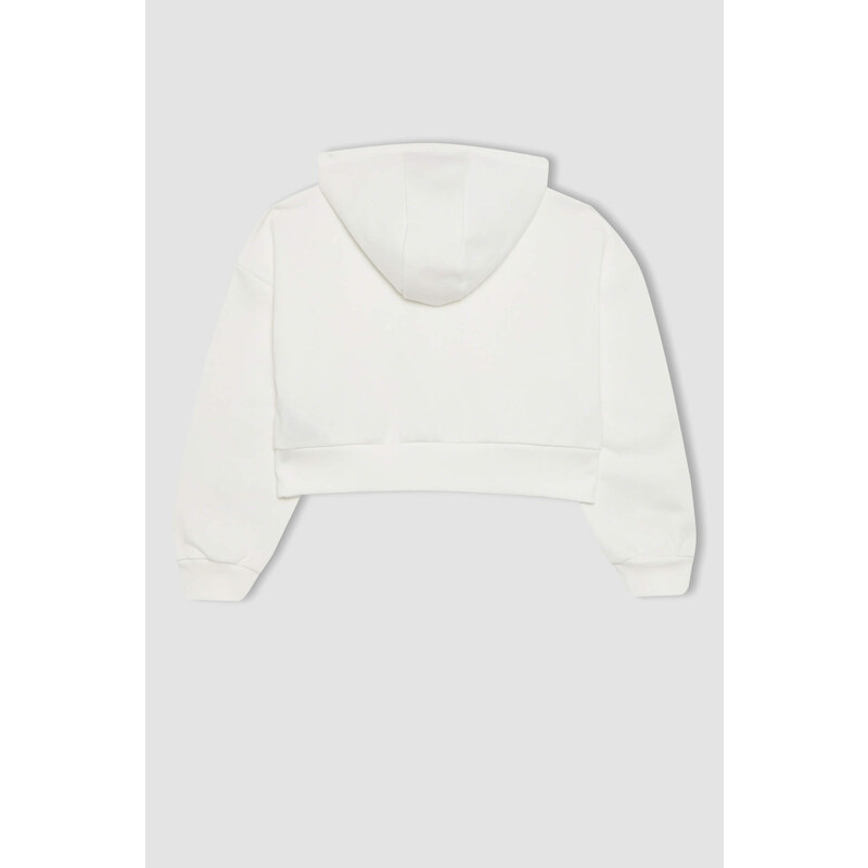 DEFACTO Crop Top Hooded Cardigan