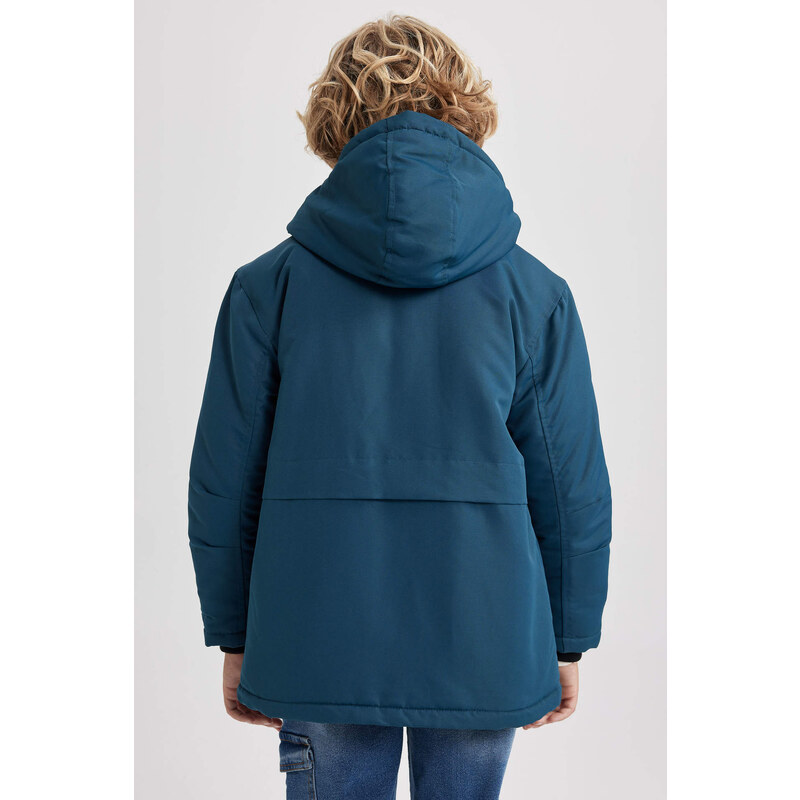 DEFACTO Hooded Fleece Lined Coat