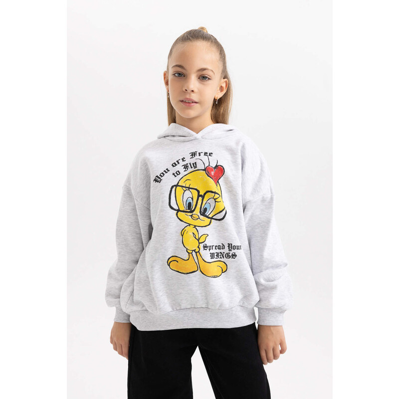 DEFACTO Oversize Fit Looney Tunes Licensed Hooded Sweatshirt