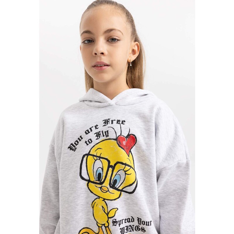 DEFACTO Oversize Fit Looney Tunes Licensed Hooded Sweatshirt