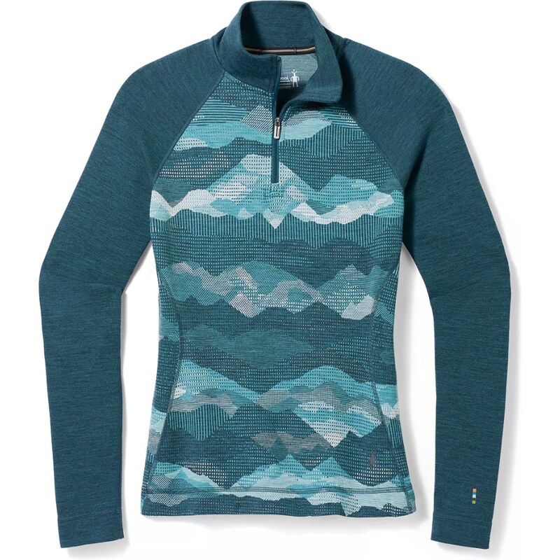 Dámský merino rolák Smartwool BaseLayer 1/4 zip Twilight blue mountain scape