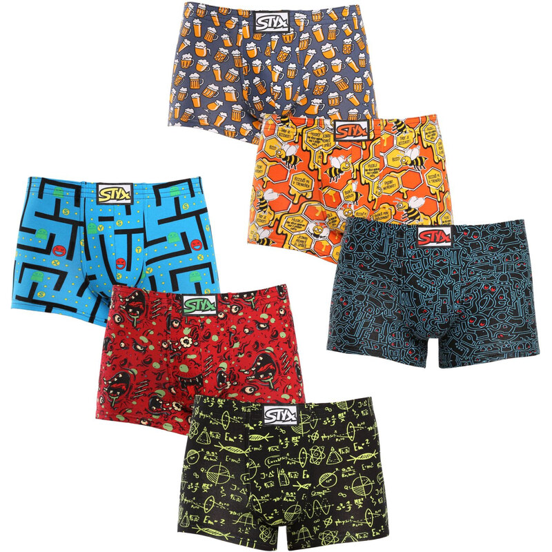 6PACK pánské boxerky Styx art klasická guma vícebarevné (6Q12697124)